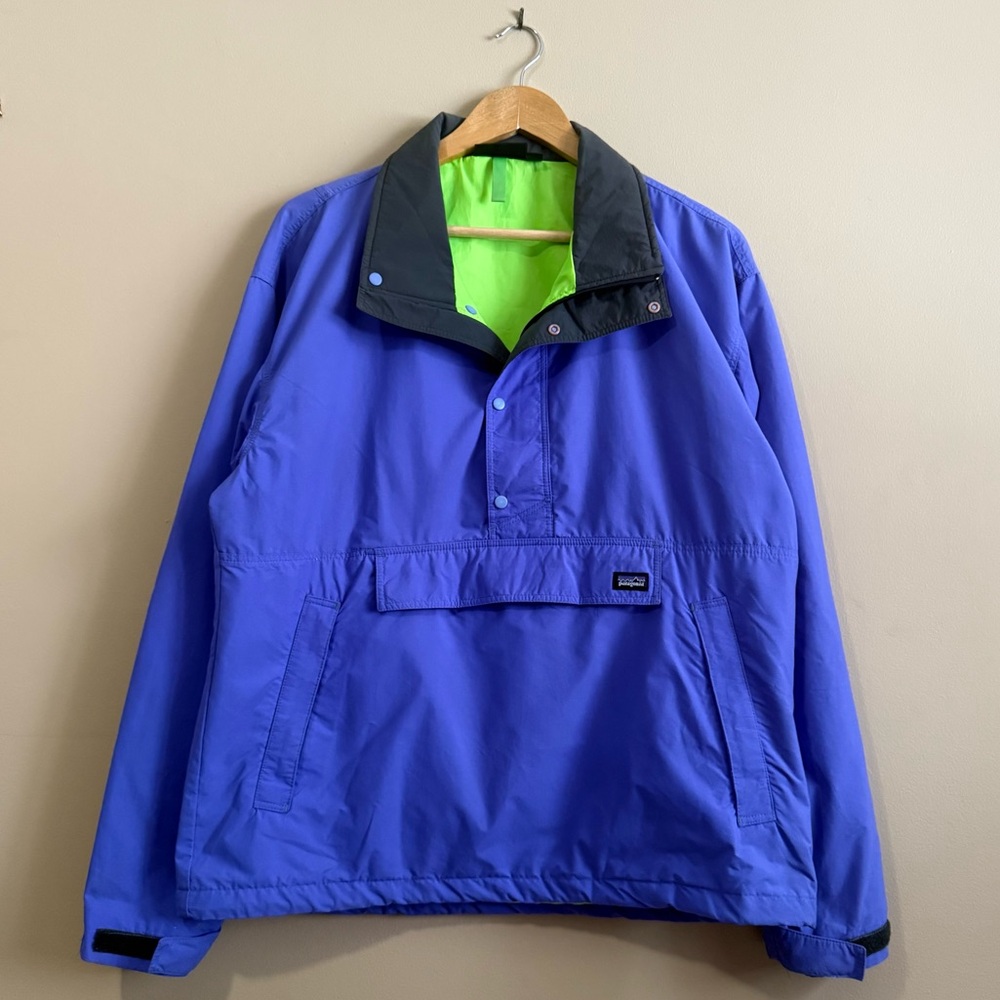 Vintage Patagonia Made in USA Nylon Anorak Fall 1990 Purple and Grey size Medium